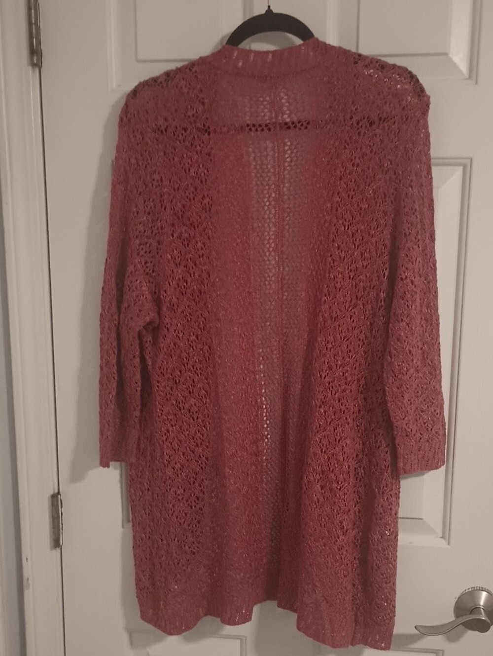 Maurices Open-Front Crochet Cardigan - Rust - Picture 5 of 5